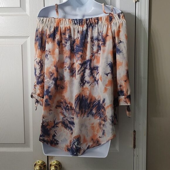 Love Streak off the shoulder tie dye blouse top Sz 2X - Picture 4 of 5